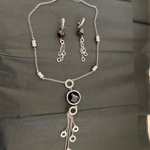 Bvlgari sterling silver necklace & earring set